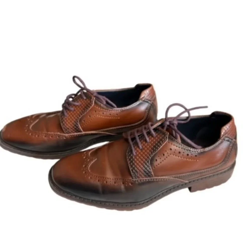 BUNDLE 3 FOR $18 Stacy Adams‎ Boys Rooney Wingtip Oxford Shoes Size 13 M Brown